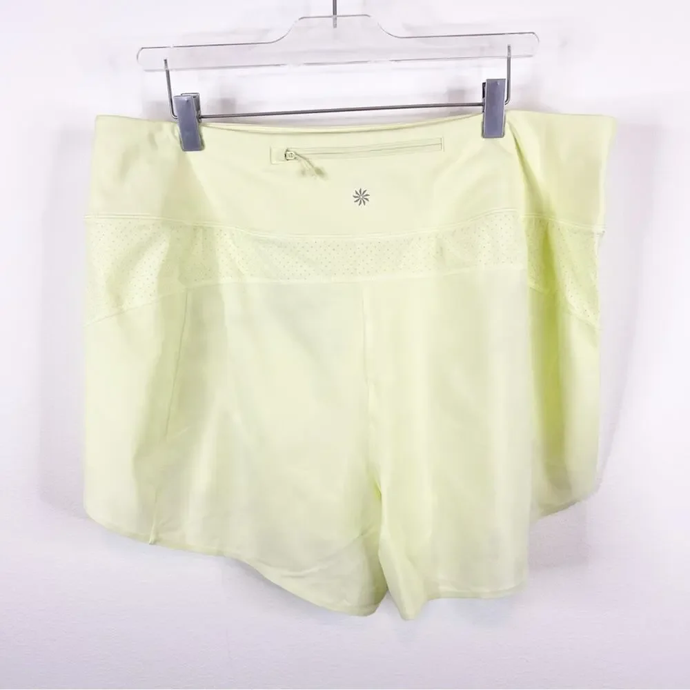 NWT Athleta‎ Run With It 3.5” Inseam Running Shorts 1X Yellow